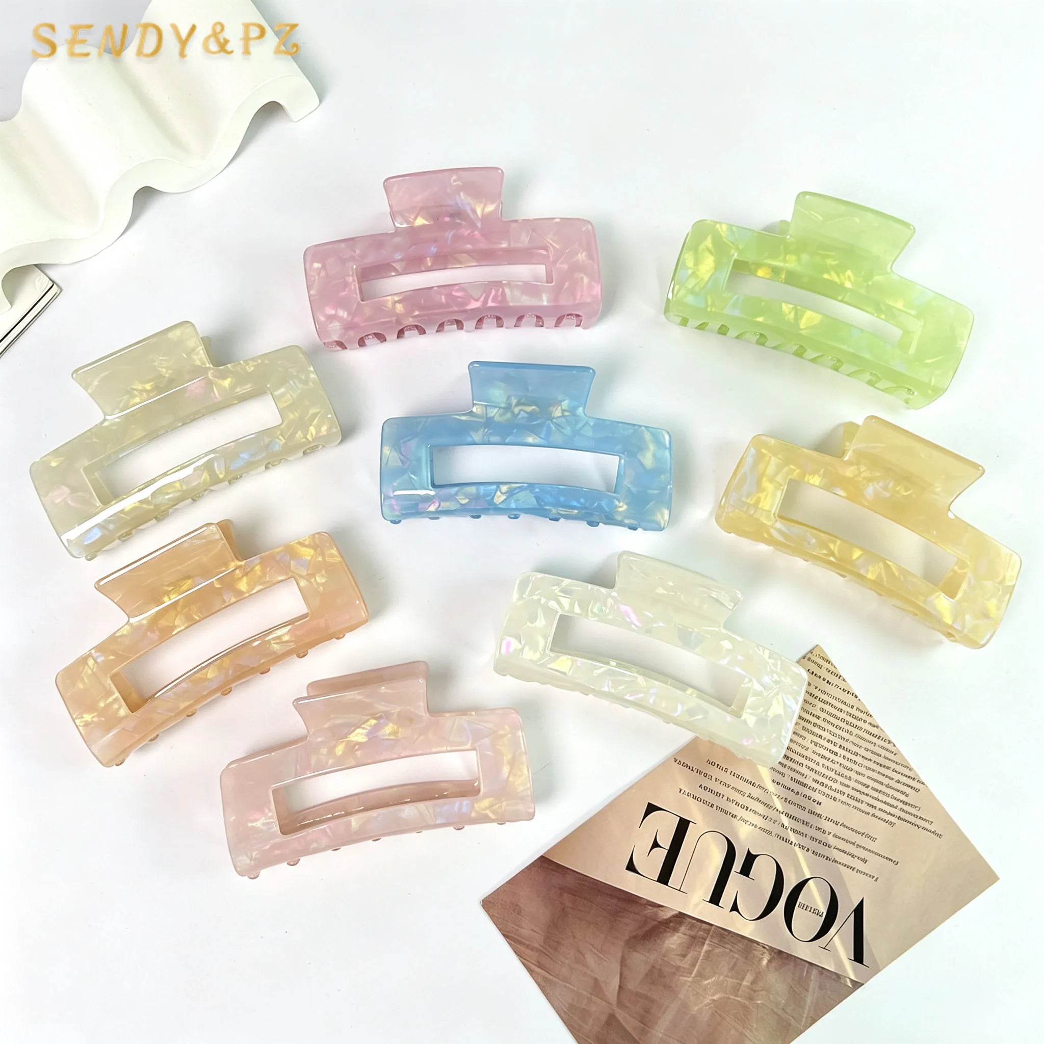 Wholesale Fashion Women Large Hair Claw for Thick Hair 10.5cm PVC Big Clips Claw Hair Accessories for Women