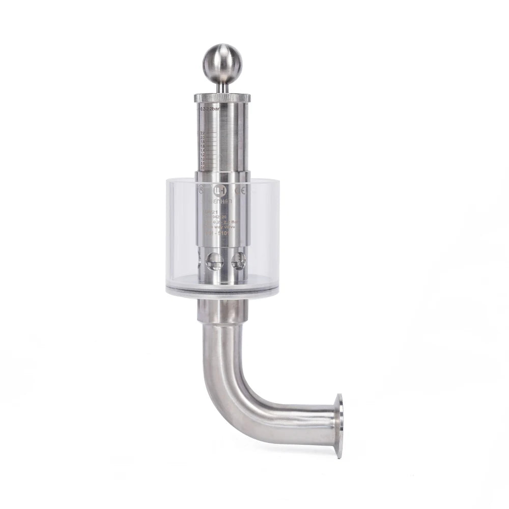 Adjustable Air Pressure Relief Valve Sanitary Grade Elbow Type Gas Regulating Valve