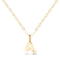 Tiny 18K Gold Plated Bubble Personalized Initial Fine Jewelry 925 Sterling Silver Letter Necklace for Girls