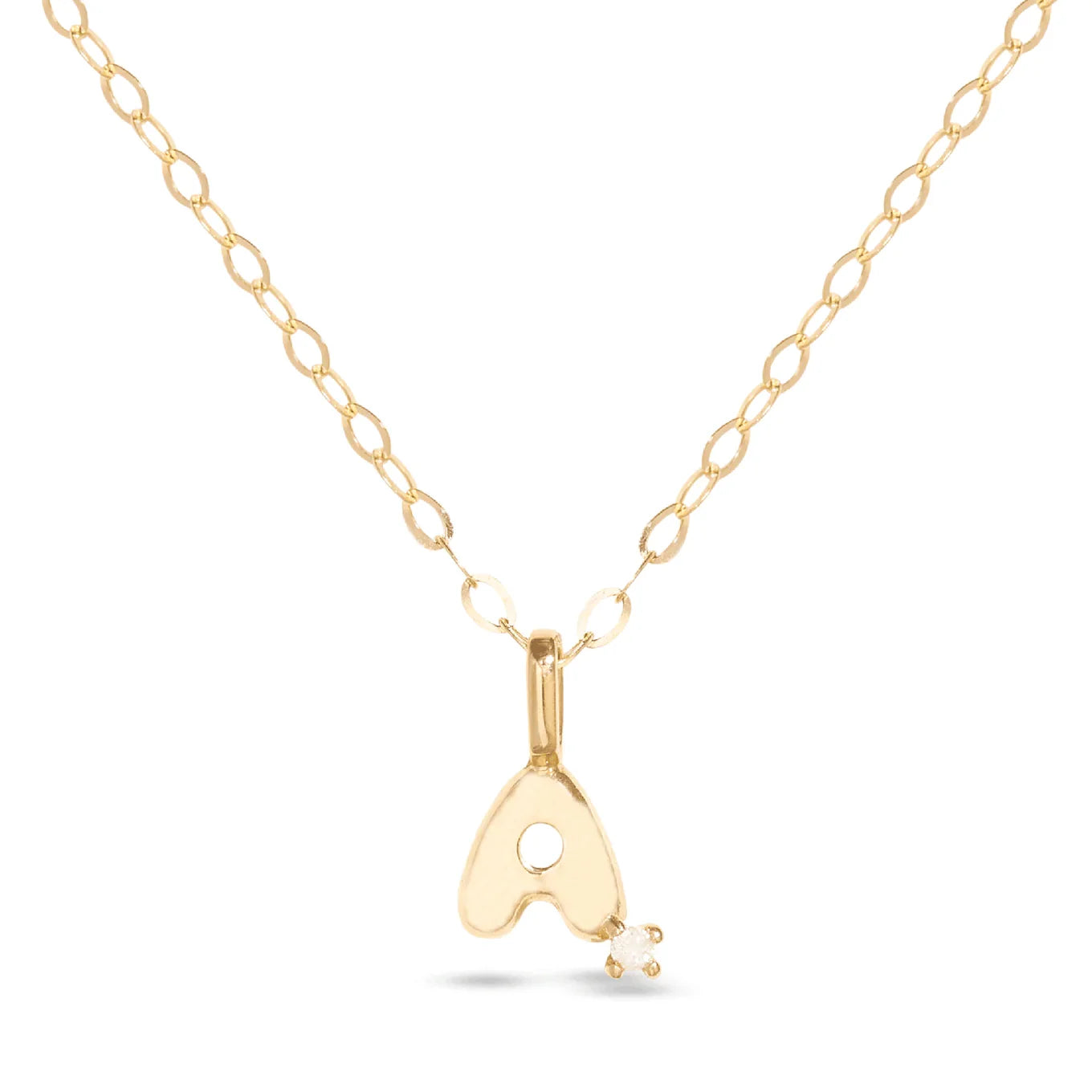 Tiny 18K Gold Plated Bubble Personalized Initial Fine Jewelry 925 Sterling Silver Letter Necklace for Girls