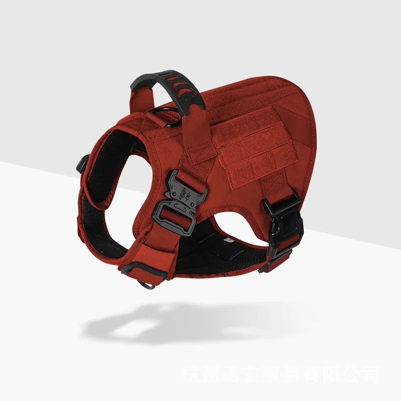 Custom No Pull Tactical Heavy Duty Nylon Service Dog Training Harness with Metal Buckle for Outdoor Use