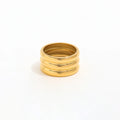 High End 18K PVD Gold Plated Statement Chunky Band Ring Stainless Steel Ring for Women New Trendy Jewelry