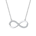 Wholesale  Trendy Fashion Gift Jewelry Necklaces Infinity 4A CZ Pendant Necklace 925 Sterling Silver Necklace for Women