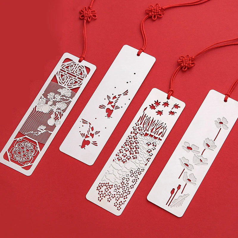 Custom Creative Blank Metal Bookmark Student Gifts Retro Literary Classical Chinese Style Casting Letter-Themed Souvenirs
