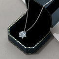 Fine Jewelry 925 Sterling Silver Cubic Zircon Snowflake Crystal Pendant Necklace