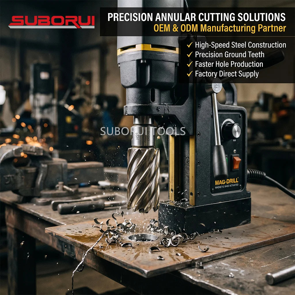 SUBORUI Manufacturer 30mm High-Quality Magnetic Drills Bits Hss Annular Cutters for Magnetic Base Drills
