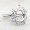 Semi Mount Ring 8*10mm Sterling Silver Empty Frame Blank Support Claw Setting S925 Base Hold Without Center Stone for DIY Inlay