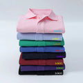 Custom Men's Popular Loose Pure Cotton Turn-down Lapel Long-Sleeved T-Shirt  Shirt with Embroidered Logo