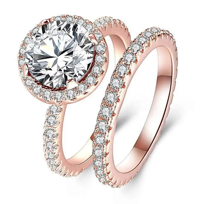 Silver Is the Classic Heart and Arrow Carat Zircon Ring Set