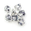 DND Resin Polyhedral RPG Black butterfly with White Ink Dice Set 16mm Size for DND Games OEM Customizable