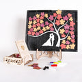 Wedding Gift Ideas Couple Silhouette Keepsake Gift Custom Wedding Guest Book Alternative Tree of Leaves 3D Guestbook Wooden Sign