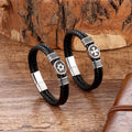 New Fashion Design Genuine Leather Bracelet 316L Stainless Steel Pirate Skull Wrap Men Vintage Real Leather Bracelet YSMB00105