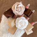Fashion Camellia Flower Bow Hair Clip Fabric Floral Bowknot Pins Clip Fashion Hair Clip for Women