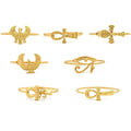 Egyptian Bracelet Jewelry Custom Ankh Gold Plated Horus Eye Stainless Steel Cross Bracelet Bangle