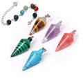 Crystal Dowsing Pendulum 7 Chakra Reiki Healing Gemstone Points Orgone Pendulums Drop Pendant for Divination Meditation Wicca