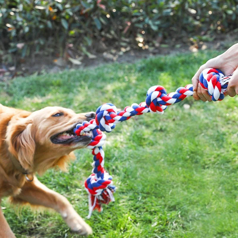 Eco-Friendly Dog Chew Toys Durable Puppy Teething Chew Toys for Large Breeds Aggressive Chewers Heavy Duty Cotton Rope Toys