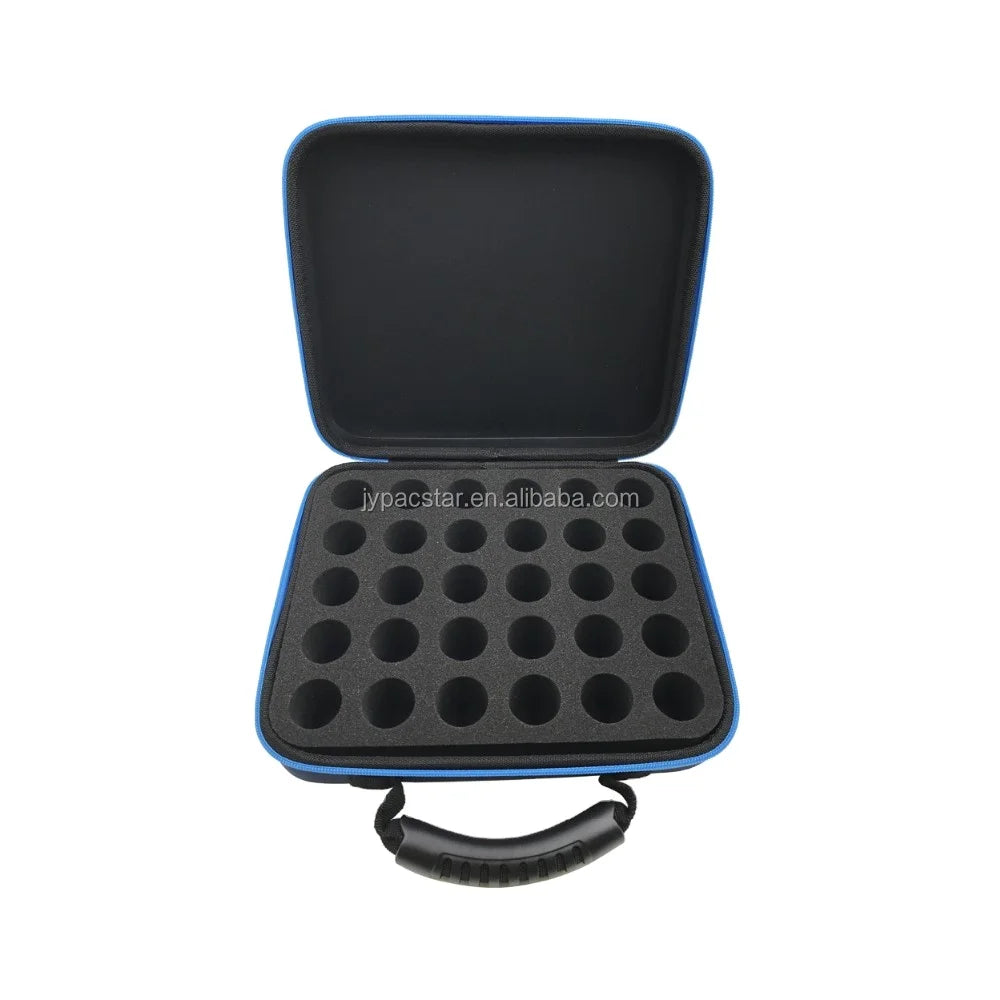 Custom Printed Large square Lavender EVA Waterproof 42 Bottles Essential Oil Packing Boxes Carrying case with Handle