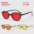 Fashion Retro Coating Film Orange Yellow Lenses Round TR90 Frame Eyewear Unisex Anti Blue Light Blocking Glasses