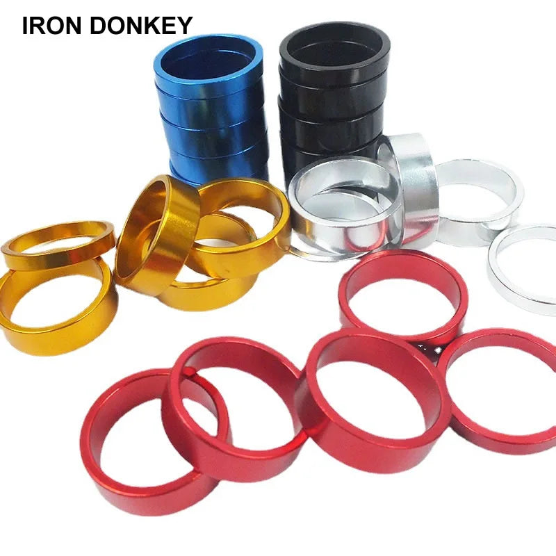 IRONDONKEY 4pcs Aluminum Alloy Bicycle Earphone Washers Mountain Bicycle Front Fork Spacer Bicycle Rod Spacer Ring Washers