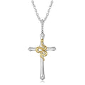 Gilded Snake & Cross Pendants for Necklace Authentic 925 Sterling Silver Necklaces Jewelry with Clear CZ Fashion Jewelry Women