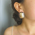 Metal Punk Geometric Matte Texture Stud Earrings for Women Statement Vintage Earring New Fashion Jewelry