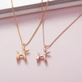 HOVANCI Unique Jewelry Stainless Steel Gold Plated Balloon Dog Necklace 11 Cartoon Cute Dog Pendant Necklace