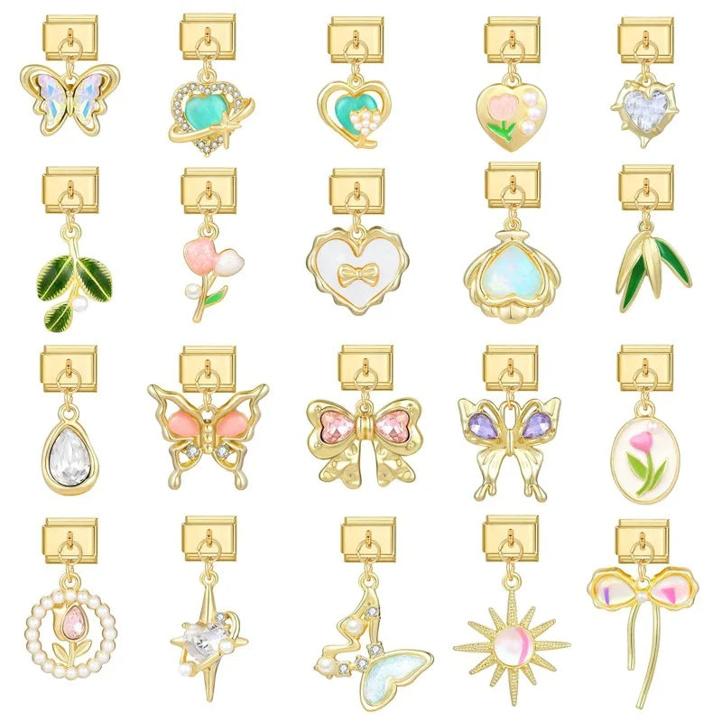 Italian Modular Handmade Creative Personalized Gold Jewelry Accessories - Cross-border Fashion Charm Bracelet Modules - Handmade