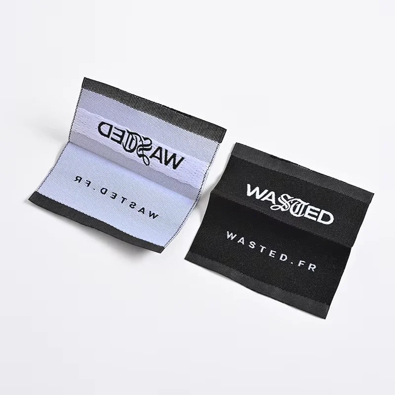 Wholesale Custom T-shirt Sleeve Tags Small Woven Logo Label Garment Clothing Tag
