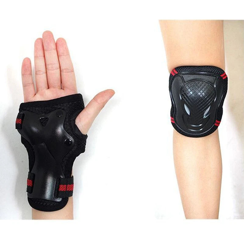 Adult Children's Protective Gear Skateboard Riding Sports Safety protection Wrist Knee Elbow Elbow Injury Prevention 6-piece Set