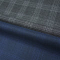 Direct Selling in Stock 70%W 30%P Eco-Friendly Organic Checks Worsted Merino Wool Polyester Blend Fabric for Men Suits