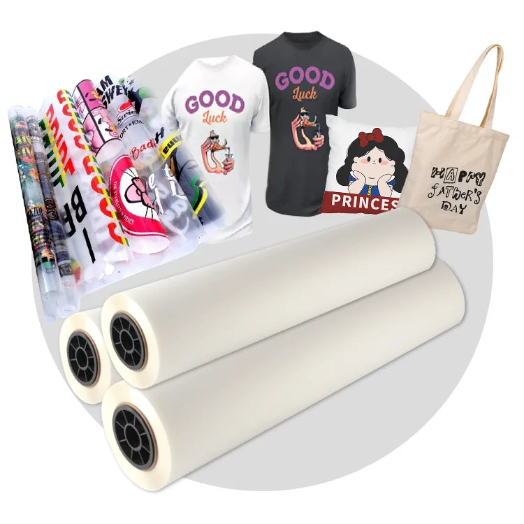 Scratch Resistant Transparent Heat Transfer 100M 100 Meter PET DTF Film Roll With Eva Double Coating Adhesive Laminating