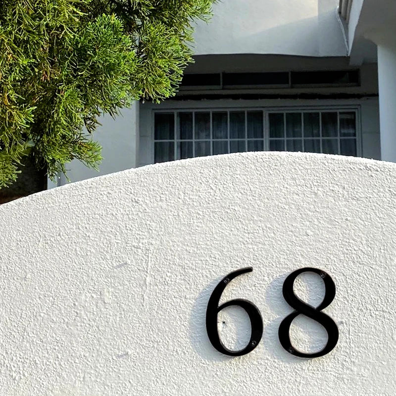 Modern 10cm (4-inch) Water Resistant Door Numbers Zinc Alloy Black Metal Digital House Number
