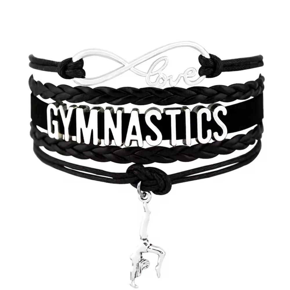 Factory Fashion Men's Women's Infinity Love Gymnastics Bracelets Best Gift for Gymnasts Gymnastic Jewelry Gift Charm Bracelets