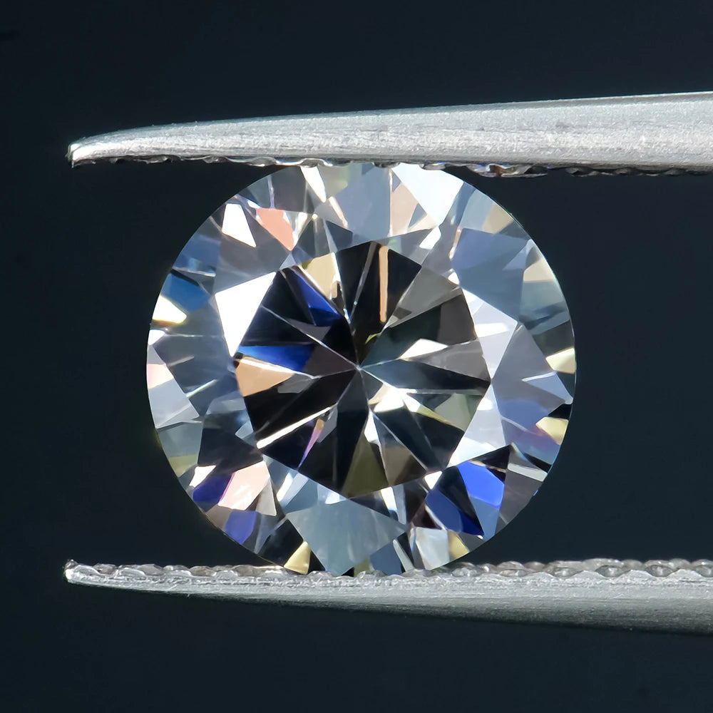 High Quality Gemstone 3-14mm Bulk Lab Grown VVS Passes Diamond test Brilliant Cut Loose Dark Gray Mossanite Third Party