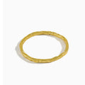 Irregular Concave-convex 18k Gold Plated Tin Foil Paper Ring Thin Silver Band Simple Solid Sterling Silver 925 Ring