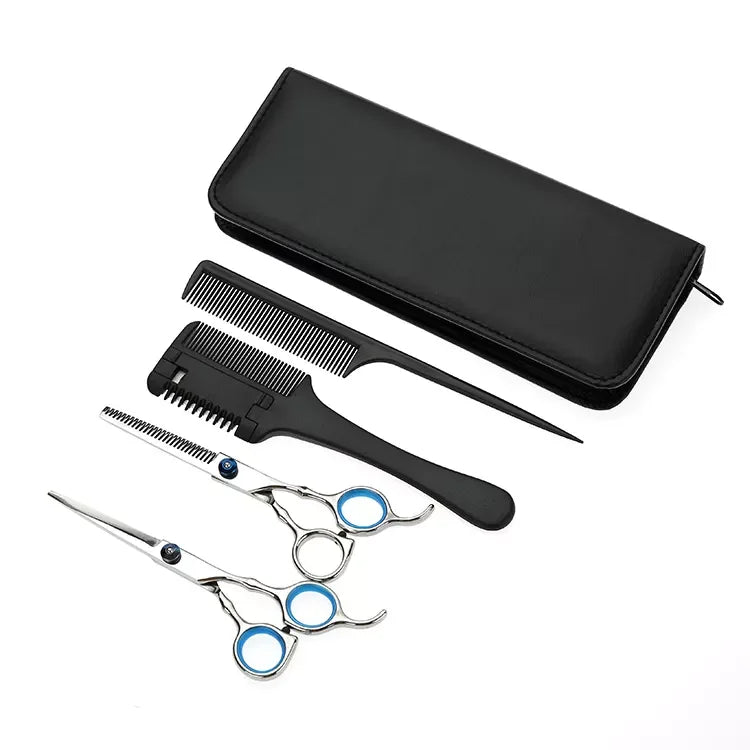 4-Piece Hairdressing Scissors Kit with Thinning Hair Comb Sharp Blade Tip Barber Accessories Made of Stainless Steel