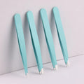 Professional Stainless Steel Tweezers Set Eyebrow Tweezers Slant Tip Pointed Straight