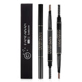 Handaiyan Double-Head Automatic Brown Triangle Eyebrow Pencil with Brush Waterproof Makeup Wholesale Chemical Ingredient