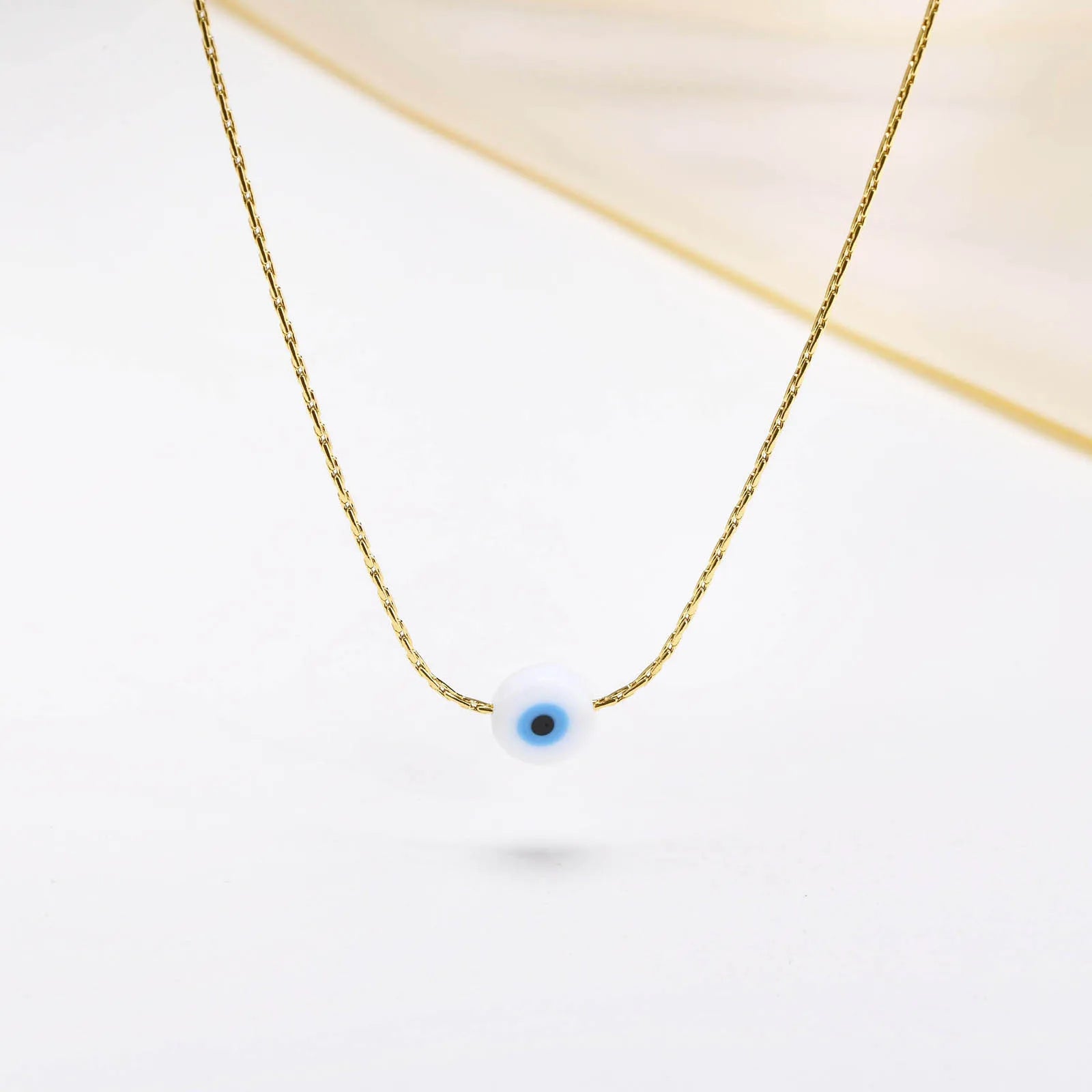 Vintage 18k Gold Plated Round Evil Eyes Pendant Necklace Fashion Devil's Eyes Charm Necklace for Women Party Jewelry Gifts