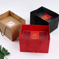 Food Moon Cake Pastry Red Kraft Paper Packing Baking Bag