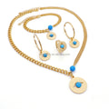 Bee Stainless Steel 18K Gold Plated Opal Stone Thick Chain Jewelry Sets Women Ring Chunky Jewelry Sets