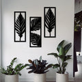 Putuo Decor New Design Tropical Leaves Flower Wood MDF Black Plaque Boho Bedroom Indoor Home Decor