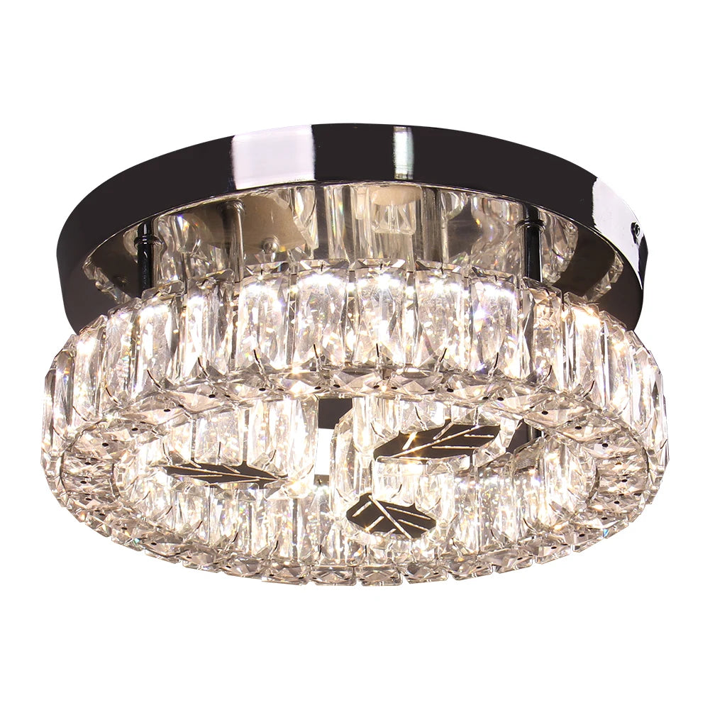 Modern LED Crystal Ceiling Light Surface Mounted for Bedroom Small Size with Remote Controller for Home Use