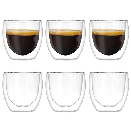 Hot Selling New Double Coffee Cup Bullet Glass Design for Coffee & Tea Sets