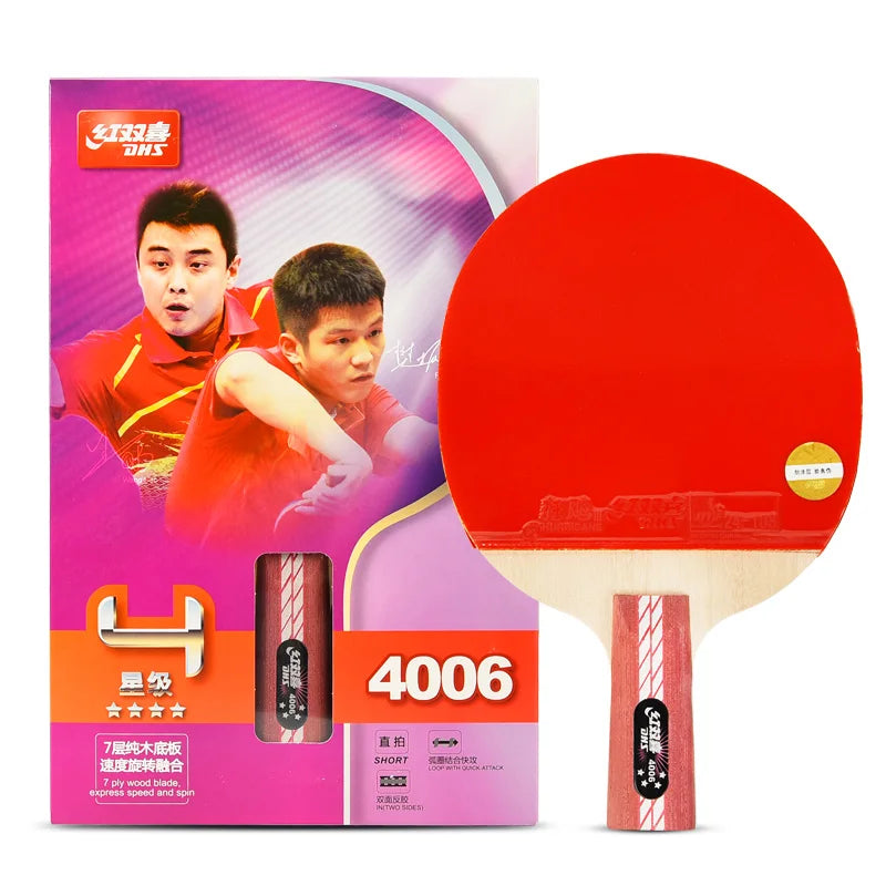 Original DHS 4002 4006 4 Stars Pimples in Rubbers Ping Pong Racquet Rackets Table Tennis Bat