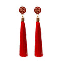 Dangle Fabric Metal Oversized Large Women Jewelry Tassel Earrings Manufacturer Gold Jhumka Tassel Drop Earrings
