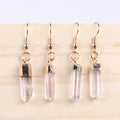 Natural Clear Quartz Gemstone Drop Earrings for Women Dangle  Hook Earrings