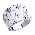 Elegant Temperament Wedding Jewellery Fashion Flower Oil Dripping Ring for Women