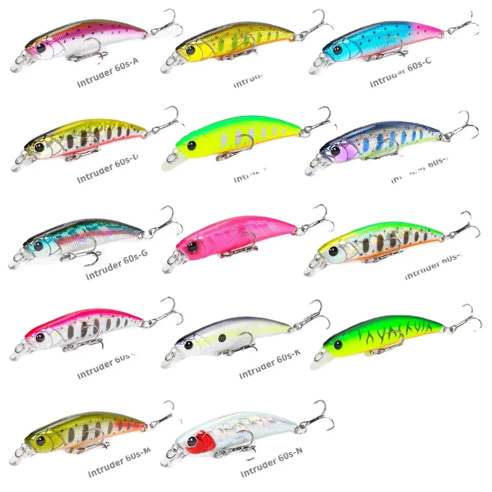 Minnow Fishing Lure Trout Pike Bass Artificial Hard Baits Sinking New Material 60mm 6.5g Jerkbait Wobbler