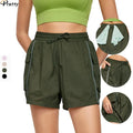 Women Summer Sun-Resistant Lightweight Sports Shorts With Breathable Underpants Loose Night Running Pants With Reflective Strips